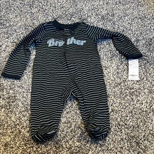 Carter's Navy and White Striped Footie